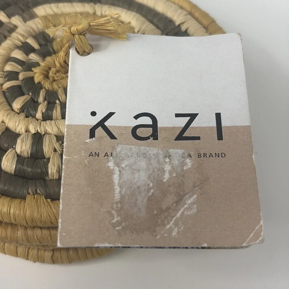 Kazi Handwoven Coasters Handmade In Uganda Set Of 4 (4”x4”)